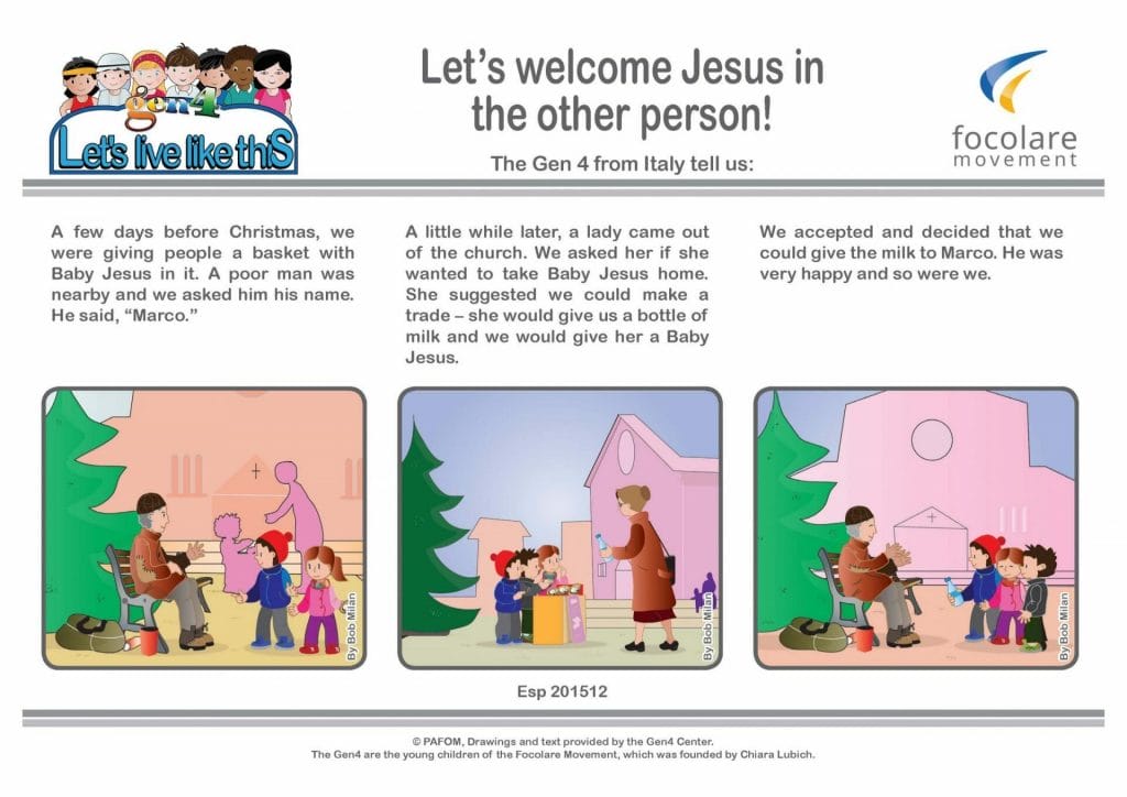 Let’s welcome Jesus in the other person!
